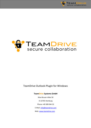 TeamDrive Outlook-Plugin For Windows