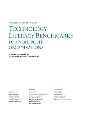 Technology Literacy Benchmarks For NPO - MANP Home