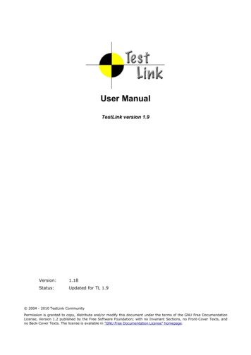 TestLink - User Manual - OpenOffice