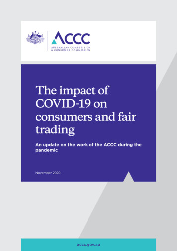 The Impact Of COVID-19 On Consumers And Fair Trading