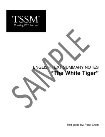 ENGLISH TEXT SUMMARY NOTES The White Tiger - TSSM