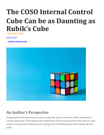The COSO Internal Control Cube Can Be As Daunting As Rubik's Cube