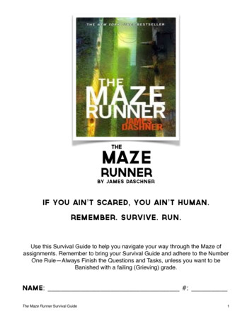The Maze Runner Survival Guide TpT - Jasmine Blackwell