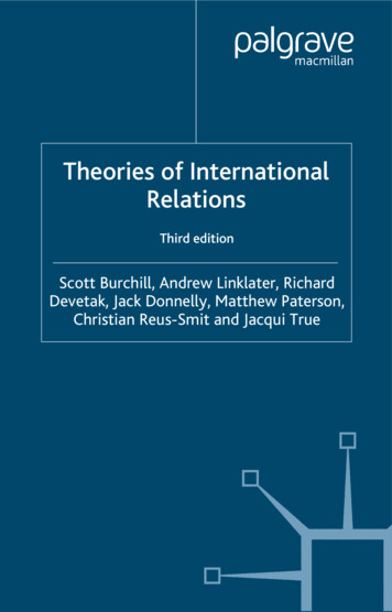 Theories Of International Relations - Jawaharlal Nehru University