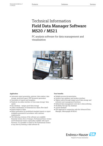 Field Data Manager Software MS20 / MS21 - Endress Hauser
