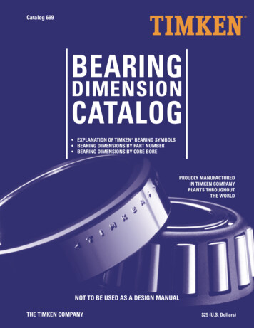 Timken Bearing Dimensions Catalog - Resources