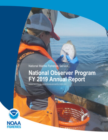 NOAA Fisheries National Observer Program Annual Report, FY 2019
