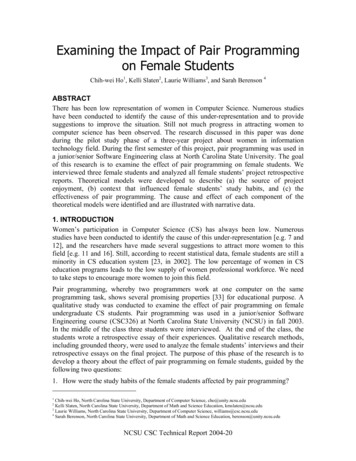 Examining The Impact Of Pair Programming On Female Students