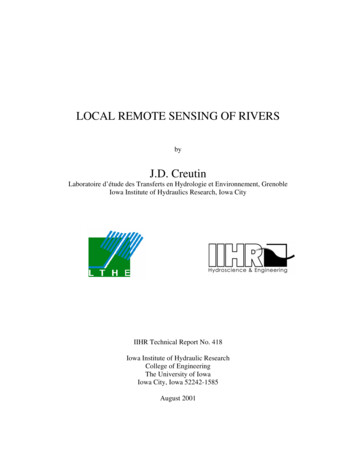 LOCAL REMOTE SENSING OF RIVERS J.D. Creutin