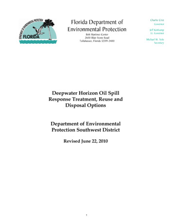 Deepwater Horizon Oil Spill Response - Florida Department Of .