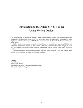 Introduction To The Altera SOPC Builder Using Verilog Design