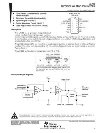 µA723 PRECISION VOLTAGE REGULATORS - Texas Instruments