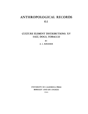 ANTHROPOLOGICAL RECORDS 6:1 - University Of California, Berkeley