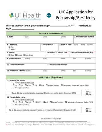 UIC Application For Fellowship/Residency - Chicago Medicine