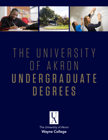 THE UNIVERSITY OF AKRON UNDERGRADUATE DEGREES - Wayne College