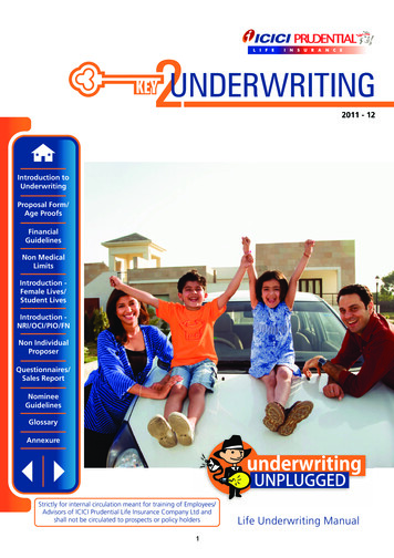 2 UNDERWRITING - ICICI Prudential Life Insurance