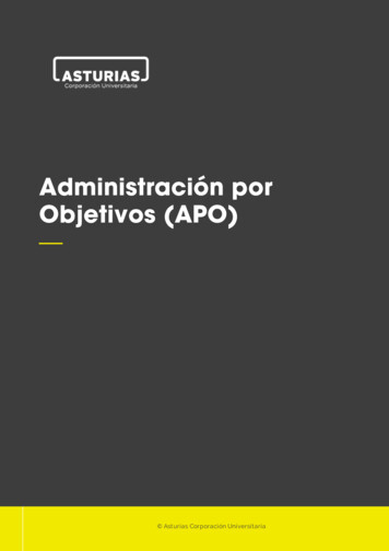 Administración Por Objetivos (APO)