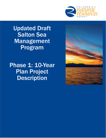 Updated Draft Salton Sea Management Program Phase 1: 10-Year Plan .