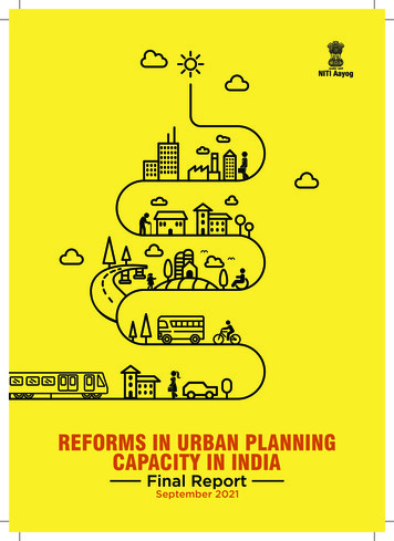REFORMS IN URBAN PLANNING CAPACITY IN INDIA - NITI Aayog