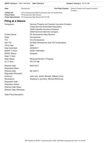 Filing At A Glance - Pennsylvania Insurance Department Home