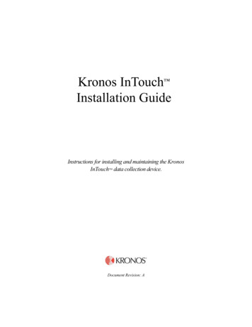Kronos InTouchÂ Installation Guide - FCC ID