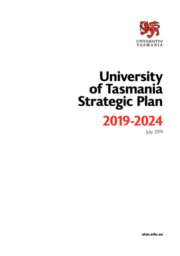 University Of Tasmania Strategic Plan 2019-2024