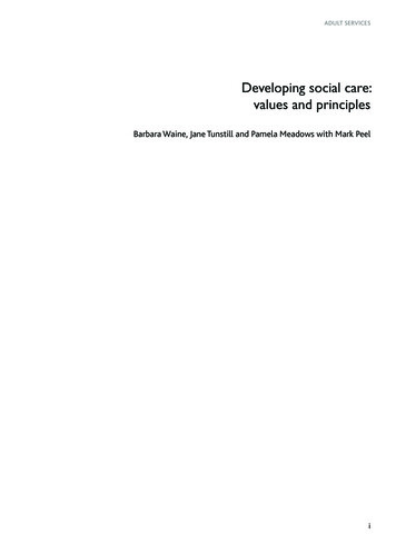 Developing Social Care: Values And Principles - SCIE