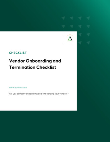 Vendor Onboarding And Termination Checklist - Aavenir
