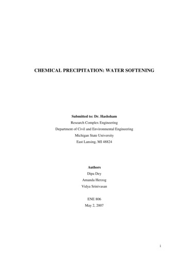 Chemical Precipitation: Water Softening
