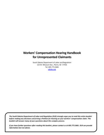 Workers' Compensation Hearing Handbook For Unrepresented Claimants