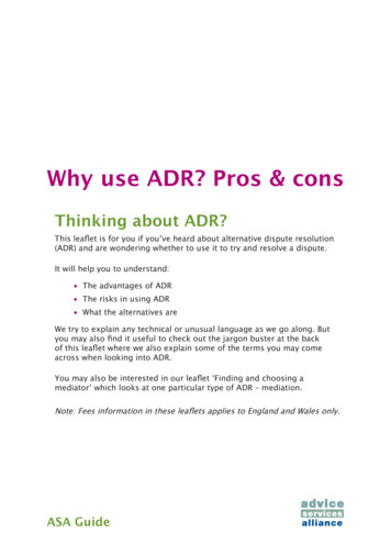 Why Use ADR? Pros & Cons - Advice Serivces Alliance