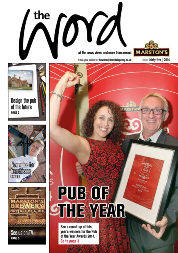 Pub Of ThE YEAr - Marston's