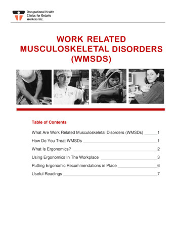 Work Related Musculoskeletal Disorders (Wmsds) - Ohcow