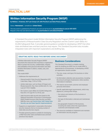 Written Information Security Program (WISP) - VLP Law Group