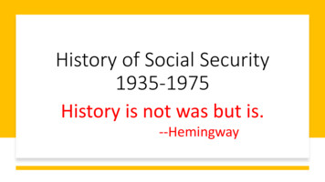 History Of Social Security 1935-1975 - William & Mary
