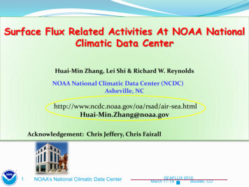 Surface Flux Related Activities At NOAA National Climatic Data Center