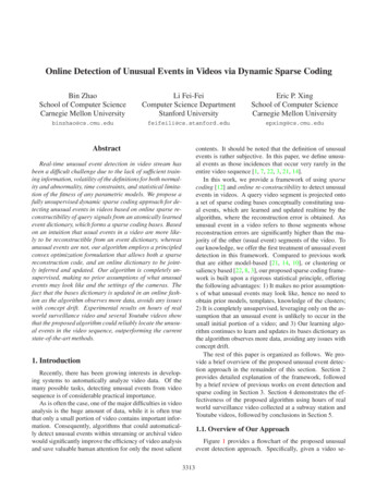 Online Detection Of Unusual Events In Videos Via . - Stanford University