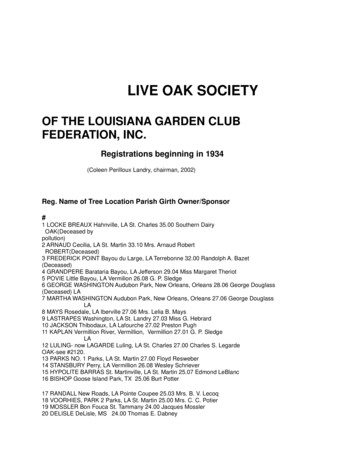 LIVE OAK SOCIETY - Louisiana Garden Club Federation, Inc.