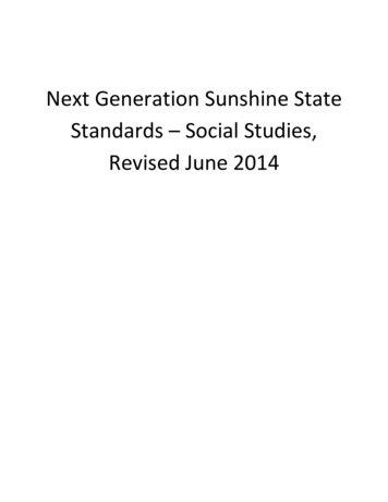 Next Generation Sunshine State Standards Social Studies, Revised June 2014