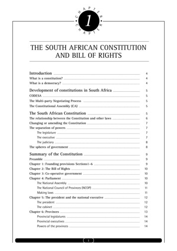 THE SOUTH AFRICAN CONSTITUTION AND BILL OF RIGHTS - Paralegal Advice