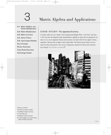 Matrix Algebra And Applications - UTEP