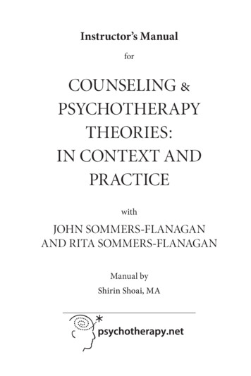 Counseling & Psychotherapy Theories: In Context And Practice