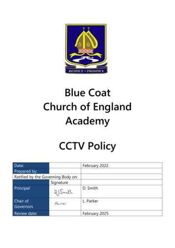 Blue Coat Church Of England Academy CCTV Policy
