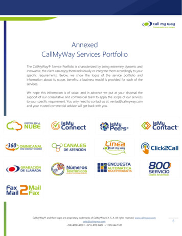 Annexed CallMyWay Services Portfolio