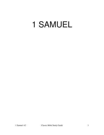 1 SAMUEL - Classic Bible Study Guide