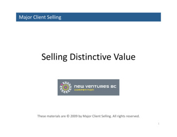 Selling Distinctive Value - New Ventures BC
