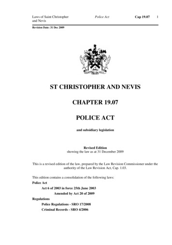 St Christopher And Nevis Chapter 19.07 Police Act