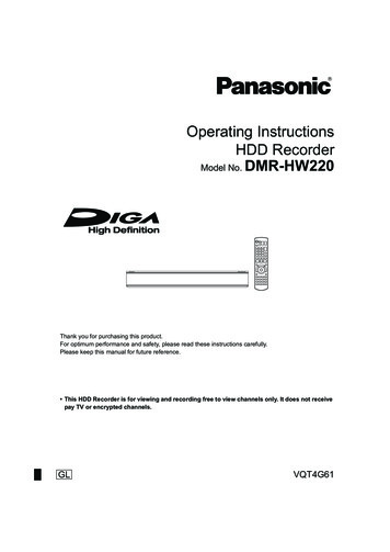 Operating Instructions HDD Recorder - Appliances Online