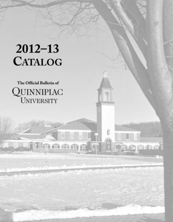 2012-13 Academic Catalog Quinnipiac University