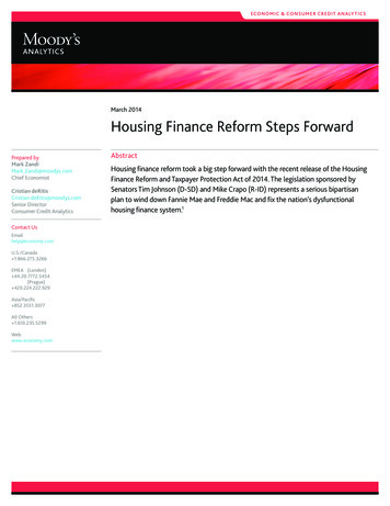March 2014 Housing Finance Reform Steps Forward